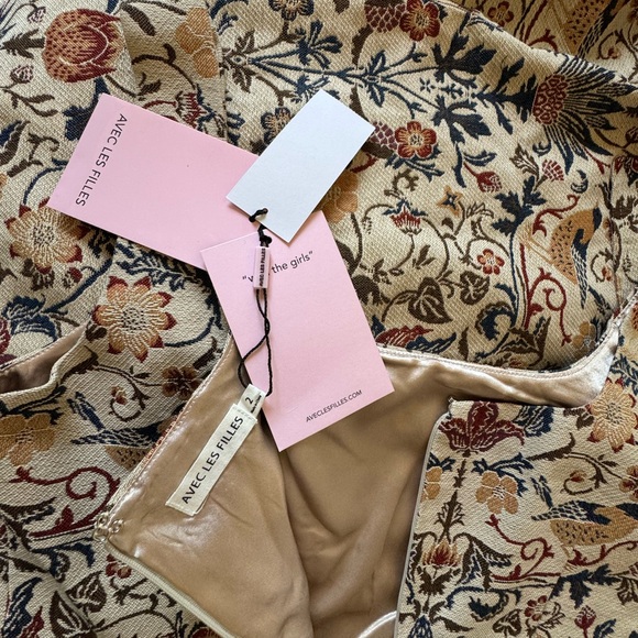 AVEC LES FILLES: TAPESTRY JACQUARD TAILORED MINI DRESS - Picture 6 of 6